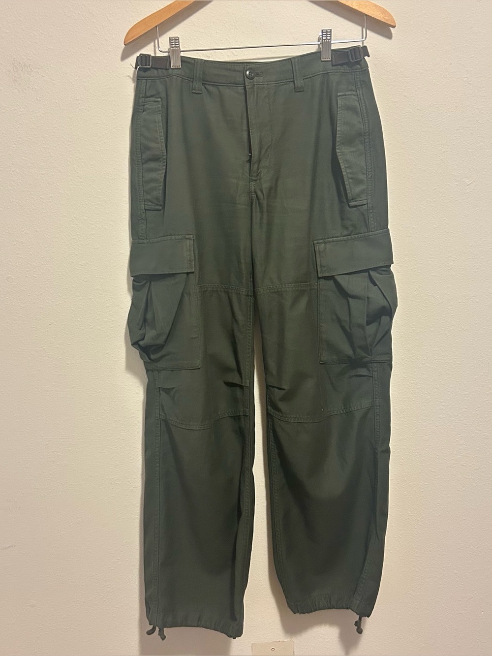 TNA Women’s 4 Olive Green Cargo Pants with Drawcord Hems